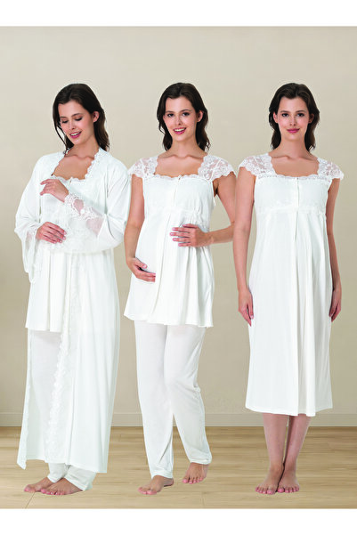 by İGP Maternity Pajamas and Nightgown Set with Breastfeeding Feature, 4-Piec...