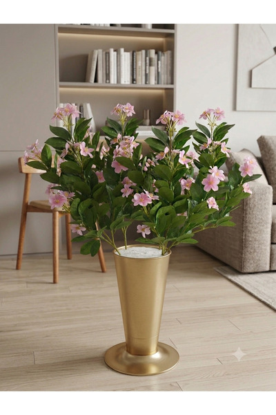 moysahsap party&ahşap Stylish Pink Artificial Jasmine Flower - with Plastic Pot