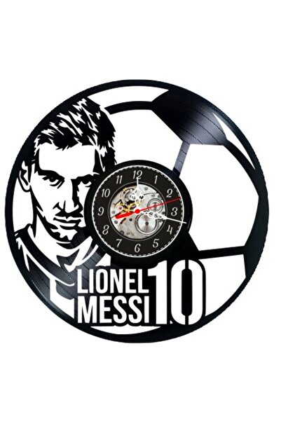 OEM Ceas de perete decorativ din disc de vinil, Model Lionel Messi, Portret f...