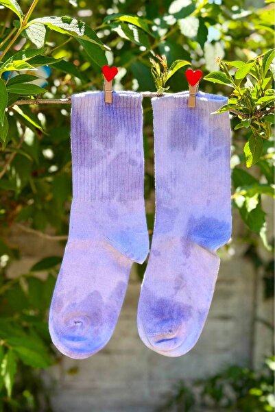LouSocks جوارب منقوشة باللون الأرجواني للجنسين