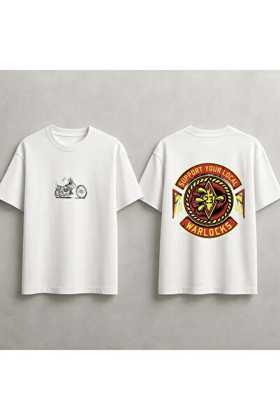 MAGORS Oversize Rebel and Warlocks Printed Biker Club Back Printed Premium Un...