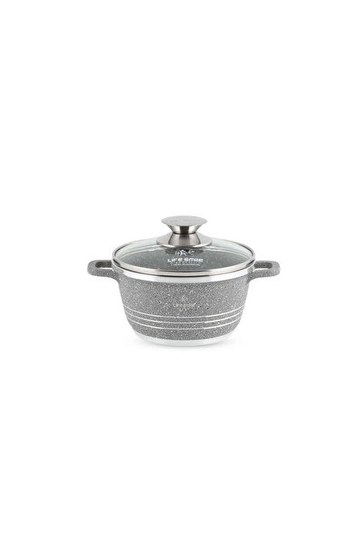 Lifesmile Life Smile 16 cm Oven-Safe Granite Coating Cooking Pot with Glass L...