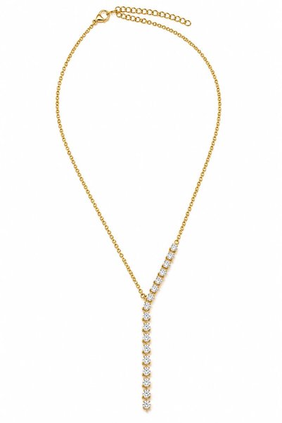 BALVORA VENTO Women's Steel Stone Detail Y Necklace