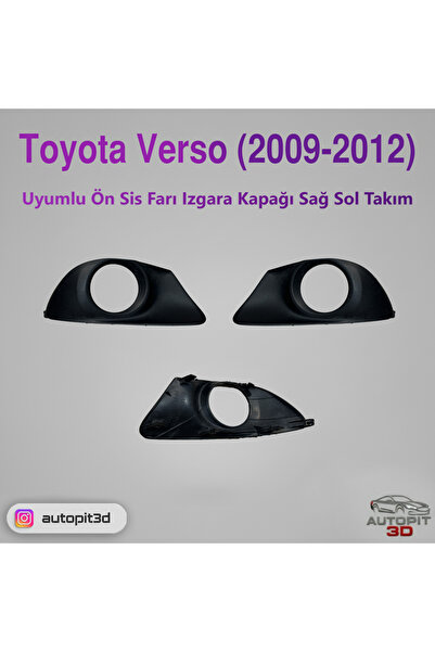 AutoPit 3D Toyota Verso (2009-2012) Uyumlu Ön Sis Farı Izgara Kapağı Takımı (...