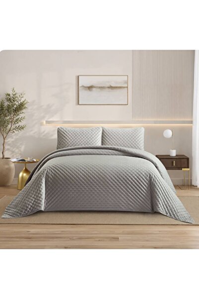 Bianca Lüks Kadife Yatak Örtüsü Seti- Çift Kişilik 240x260cm - Premium Kapitone