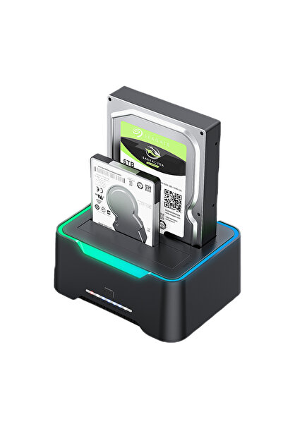 HAING محطة إرساء أقراص صلبة ثنائية الفتحات، منفذ USB 3.0 لأقراص SATA HDD/SSD ...
