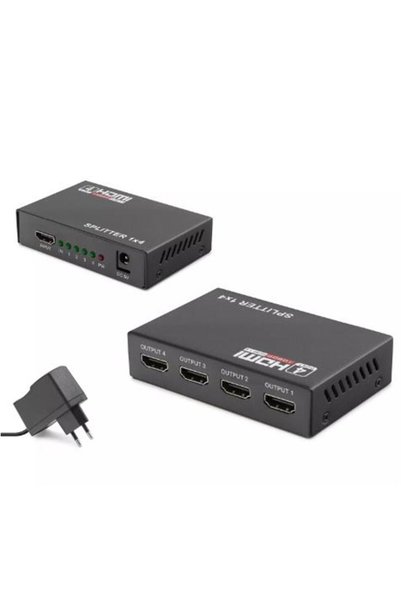 Universal Hadron hdx1286 4 port hdmi splitter 1.4v 1080p 3d 1-in 4-out black