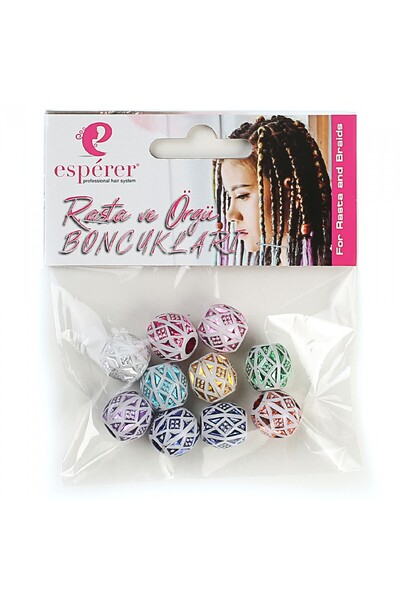 PERUK Rasta and Braiding Beads Colorful Package Contains 10 Pieces, Reusable ...