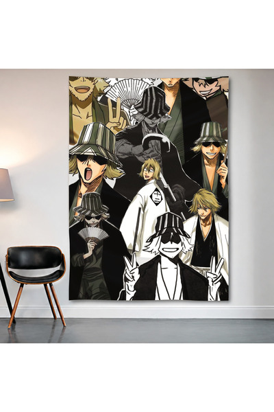 Geek Cultcha لوحة جدارية من Bleach Gotei 13، ملصق من قماش الساتان عالي الجودة
