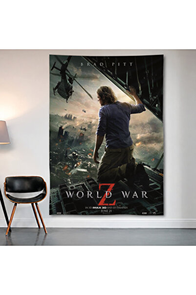 Geek Cultcha World War Z Wall Covering Wall Tapestry First Quality Satin Fabr...