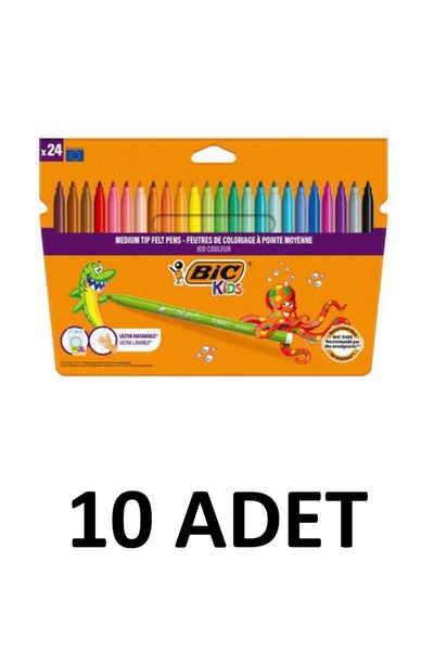 Bic 10 قطع أقلام تلوين فيلفيت كيد كولور 24 لون