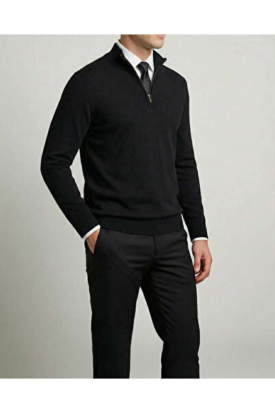 TerziAdemAltun Italian Style Slim Fit Men's Half Turtleneck Zippered Knitwear...