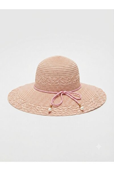 Fonem Izar Hat Premium Pearl-Adorned 100% Natural Paper Straw Beach Hat - Wid...