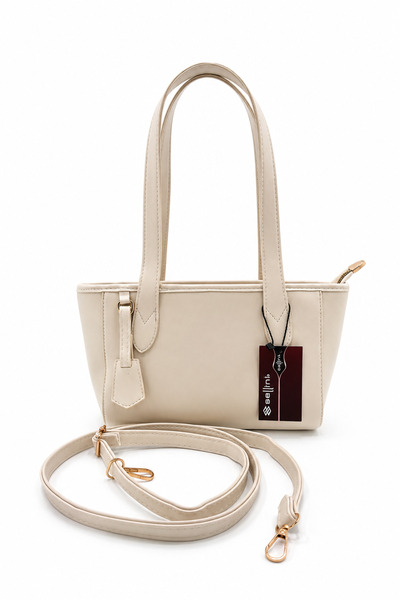 Sellini Women's Cream Shoulder Bag Zippered Daily Hand and Shoulder Bag