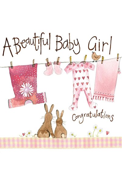 Alex Clark Felicitare nastere multicolor 16x16cm cu plic