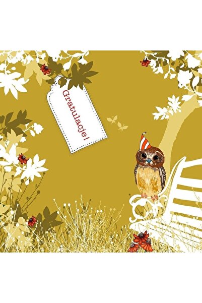 Clear Creations Karnet de felicitare Sowa, cu cristal Swarovski, multicolor, ...
