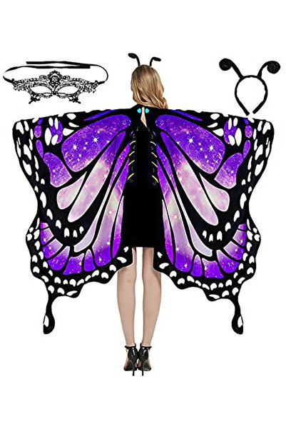 TAPIT Halloween Butterfly Wings Costume for Girls Butterfly Cape for Kid Fair...