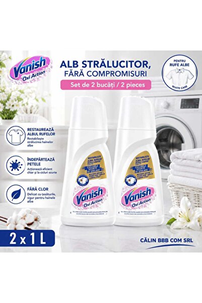 Vanish Top Bottom Set of 2 x Oxi Action Gel for Whites 1 L – Chlorine Free, T...