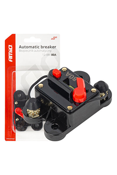AMIO Siguranta autoHusa auto 80A 12V 24V 48V AMiO, intrerupator automat cu re...