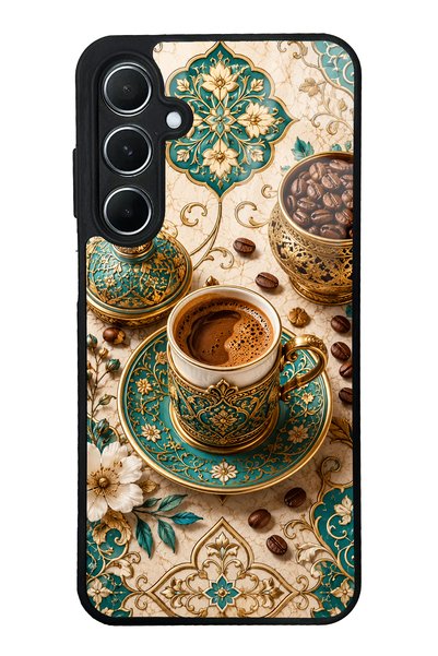 Spoyi Samsung A55 Turquoise Ottoman Coffee Design Glossy Phone Case