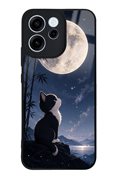 Spoyi Oppo Reno 15F Moon Guardian Kitty Tasarımlı Glossy Telefon Kılıfı