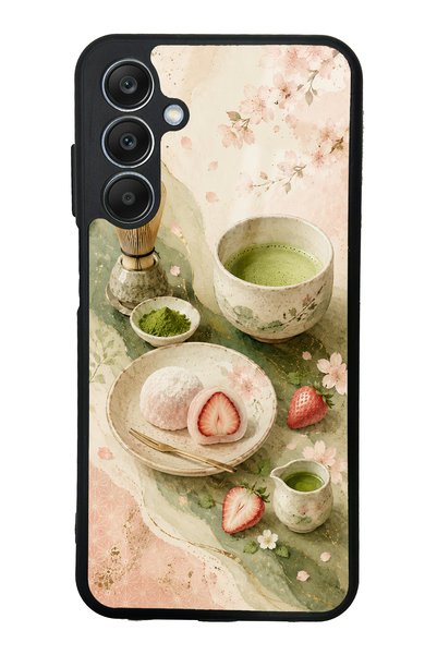 Spoyi Samsung A25 Glossy Phone Case with Sakura Matcha Mochi Design