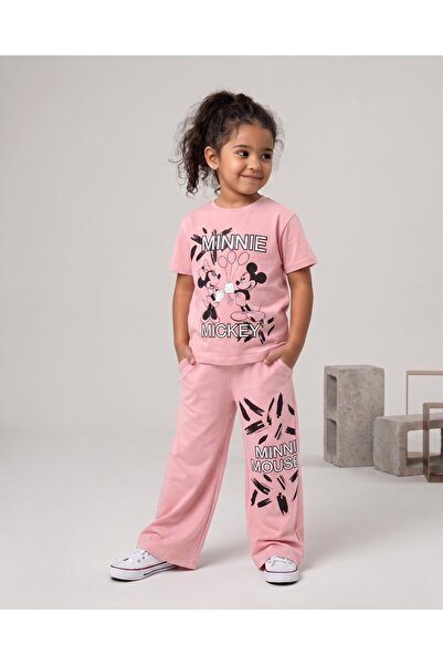 Ege Bebek Girls' Summer Very Thin Mickey and Minnie Printed T-Shirt and Pants...