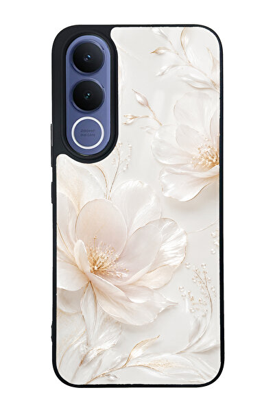 Spoyi Vivo V70 FE Ivory Pearl Blossom Tasarımlı Glossy Telefon Kılıfı