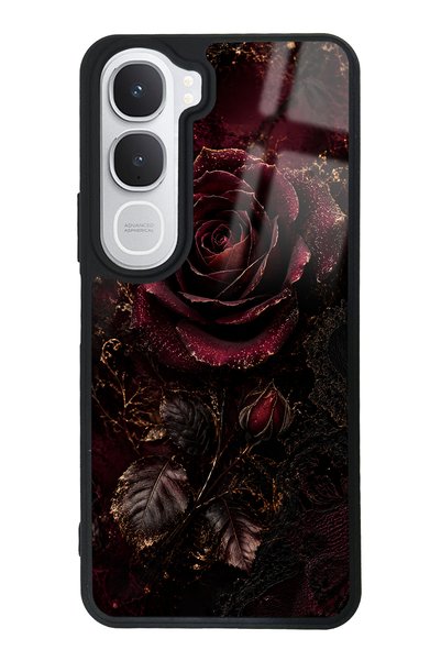 Spoyi Vivo Y31 Glossy Phone Case with Midnight Velvet Rose Design