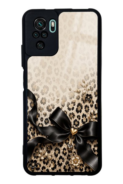 Spoyi حافظة هاتف لامعة بتصميم قوس الفهد الذهبي لهاتف Xiaomi Redmi Note 10