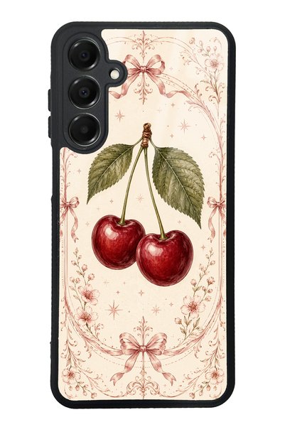 Spoyi Samsung A16 Vintage Cherry Blossom Design Glossy Phone Case