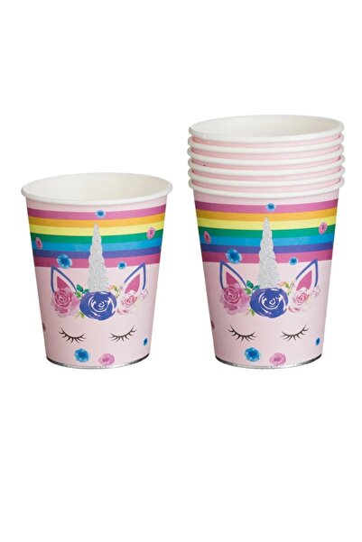 Baloane Vesele Set 6 Pahare Petrecere Rainbow Magical Unicorn PHR44