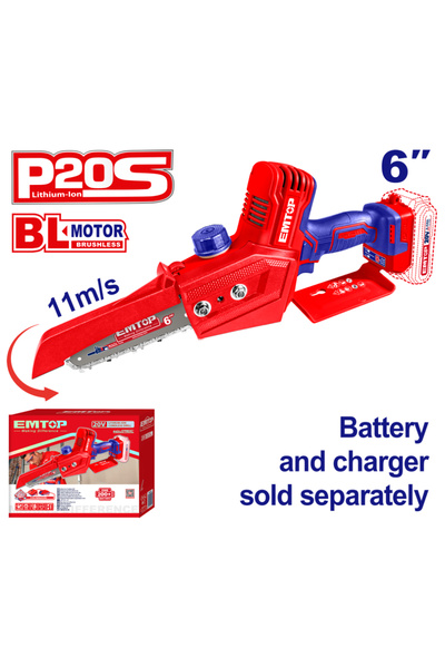 NO BRAND Αλυσοπρίονο Brushless μπαταρίας 20V με μια αλυσίδα και μήκος 150mm