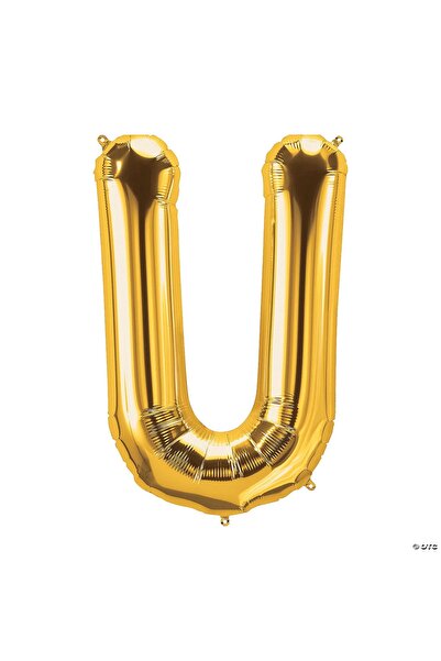 Baloane Vesele Balon Folie Litera U Gold 40 cm LTR6-U