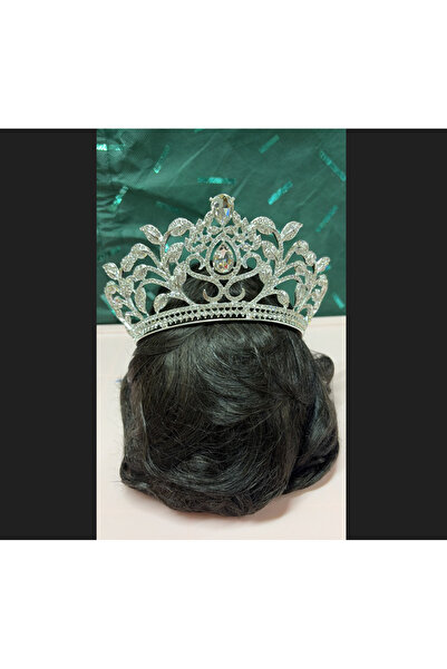 zerzembe Stone-Encrusted Bridal Crown for Special Occasions Parties