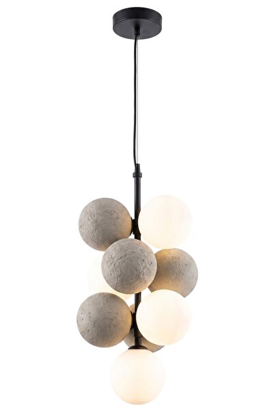 Avonni AV-7016-1102-4GR Gri Boya Modern Avize E27 Polyester Cam H: 120 cm, Wx...