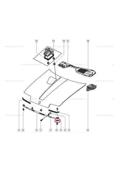 RapidAuto Grila masca fata Renault R19, grila calandru originala 7700790571