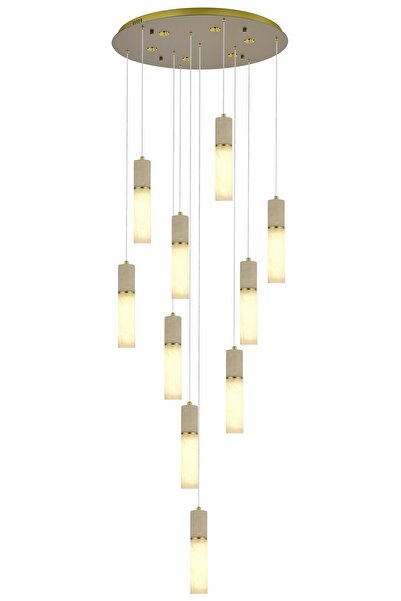 Avonni AV-7017-8125-10 Eskitme Kaplama Modern Avize LED Metal Mermer H: 120 c...