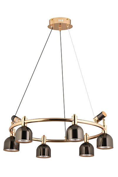 Avonni AV-7015-8020-70 Gold Kaplama Klasik Avize LED Metal Cam H: 100 cm, Ø: ...