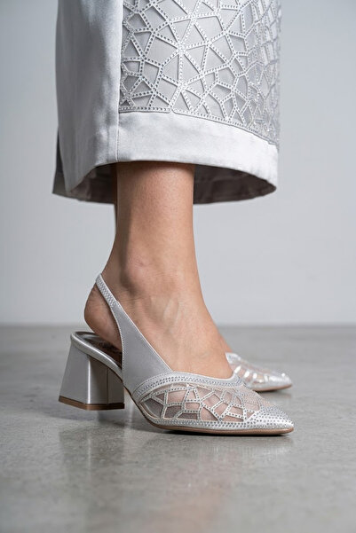 Solly 518 Mg Silver Evening Dress Heeled Women's Shoes