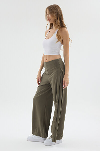 TLG TLG GİYİM Women's Original Modal Fabric Stitched High Waist Loose Pants