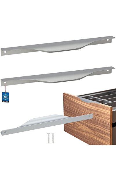 KOTARBAU Mâner de mobilă modern din aluminiu cu margine argintie 256 / 276 MM...