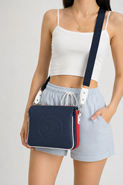 Just Polo Women's Three-Compartment 3-Compartment Lacoste Fabric Crossbody an...