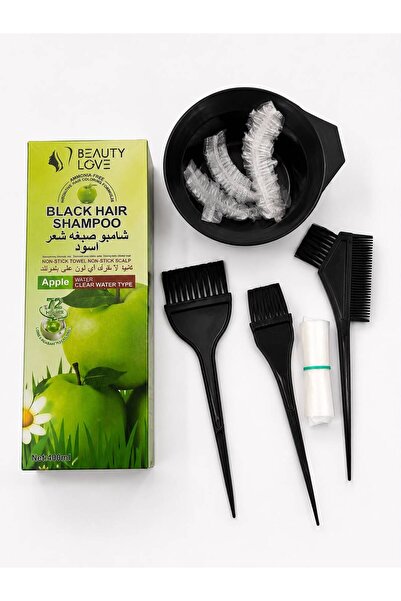 BEAUTY LOVE SKIN ESSENTIALS باقة صبغة شعر سوداء مع أدوات التطبيق