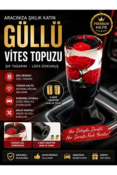 İyem Kırmızı Güllü Vites Topuzu