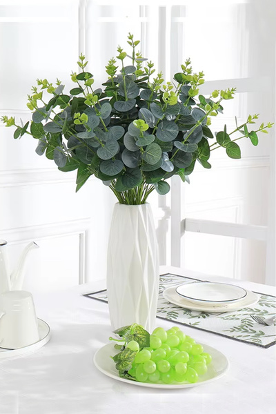 H&E LUXURY DESIGN 16 Dallı Yeşil Okaliptus Demeti 50 Cm