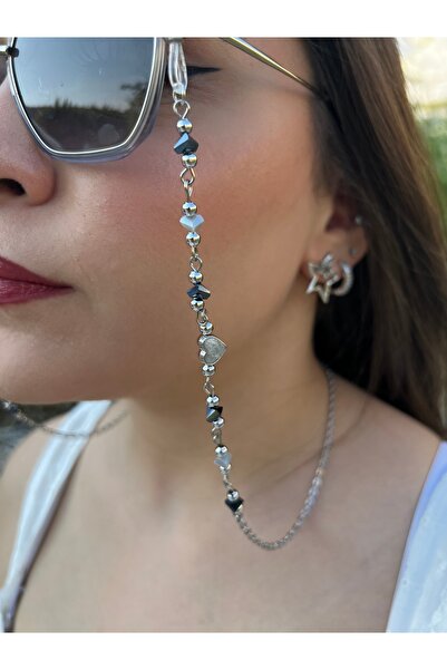 LUMAKS Premium Metal Heart Detailed Silver Color Eyeglass Chain |   Women's G...