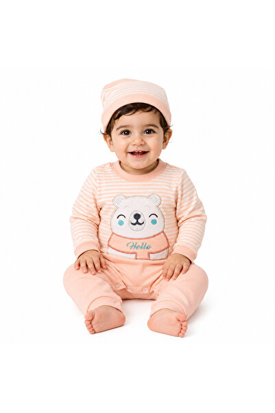 Generic Newborn Baby Bear Design Romper with Hat