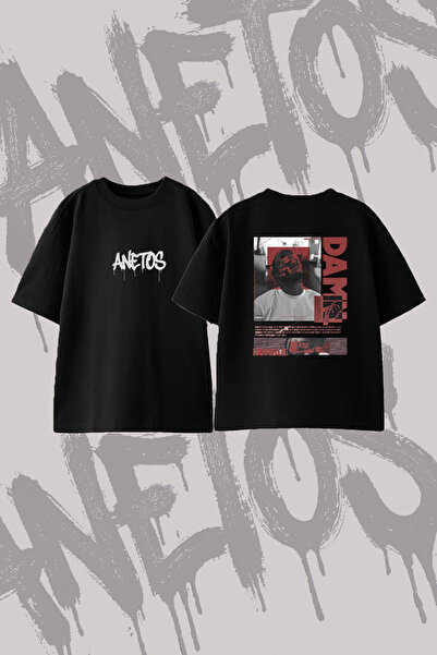 Anetos Μπλουζάκι Kendrick Lamar Damn με στάμπα στην πλάτη, βαμβακερό, μαύρο, ...