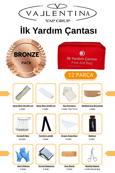 VALLENTİNA H&G Sağlık Ilkyardım Çantası Yönetmeliğe Uygun Ürünlerle Doludur I...